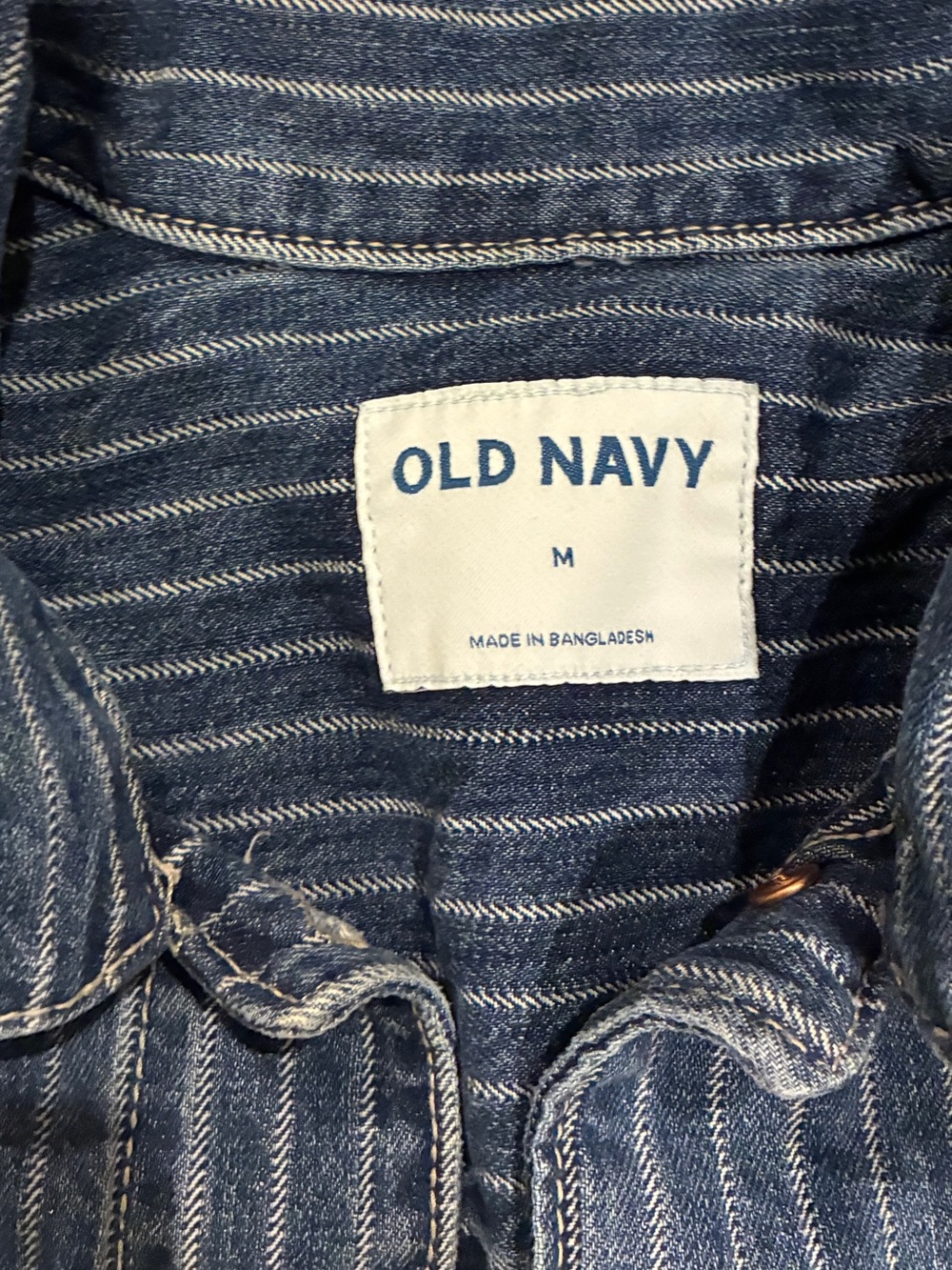 Old Navy Blue Pinstripe Denim Jacket - Picture 4 of 4